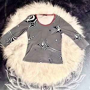 Retro funky vintage psychedelic print top